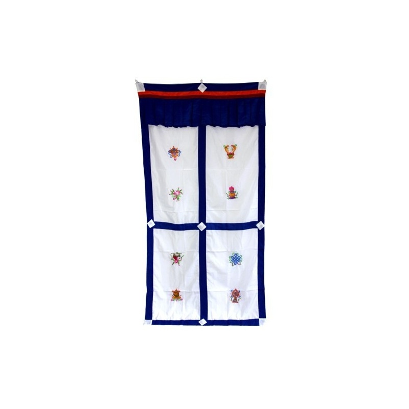 Tenture de porte tibétaine auspicieux blanc Tenture de porte tibétaine auspicieux blanc