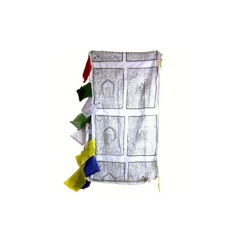 Drapeau de prière tibétain blanc pour mât • Toit du Monde Sàrl