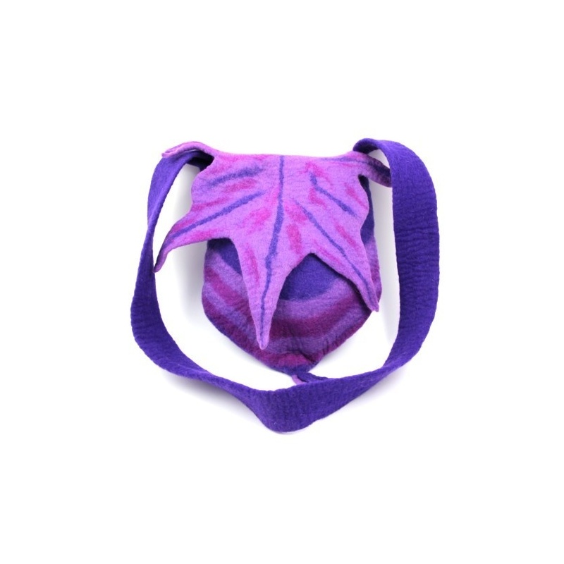 Sac violet mauve feuille Sac violet mauve feuille