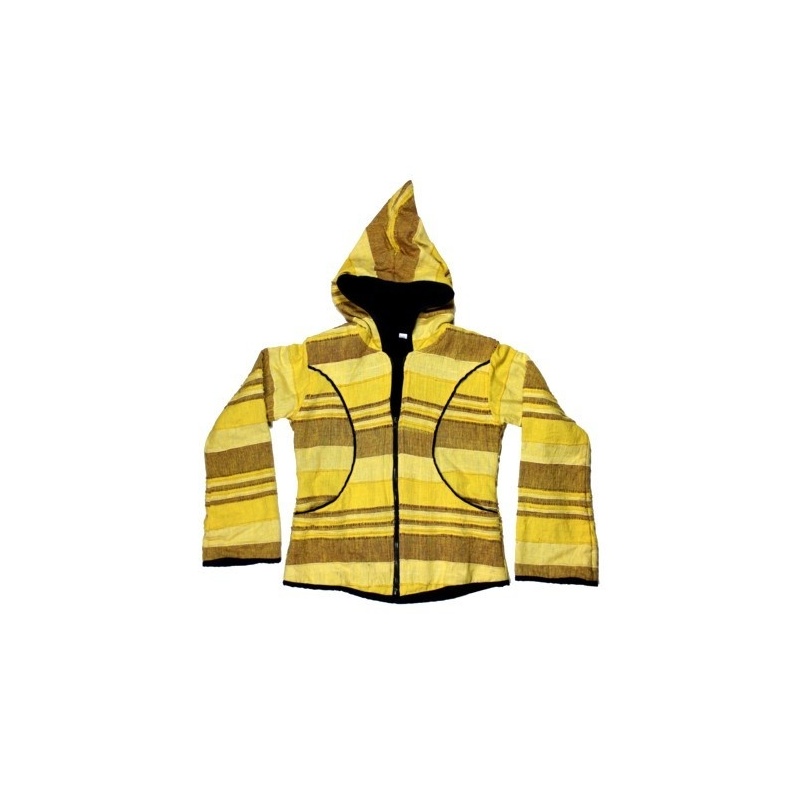 Veste à capuche jaune printanière L Veste à capuche jaune printanière L