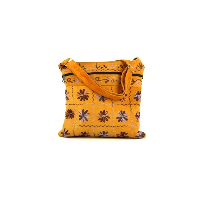 Sac jaune miel fleuri été Sac jaune miel fleuri été